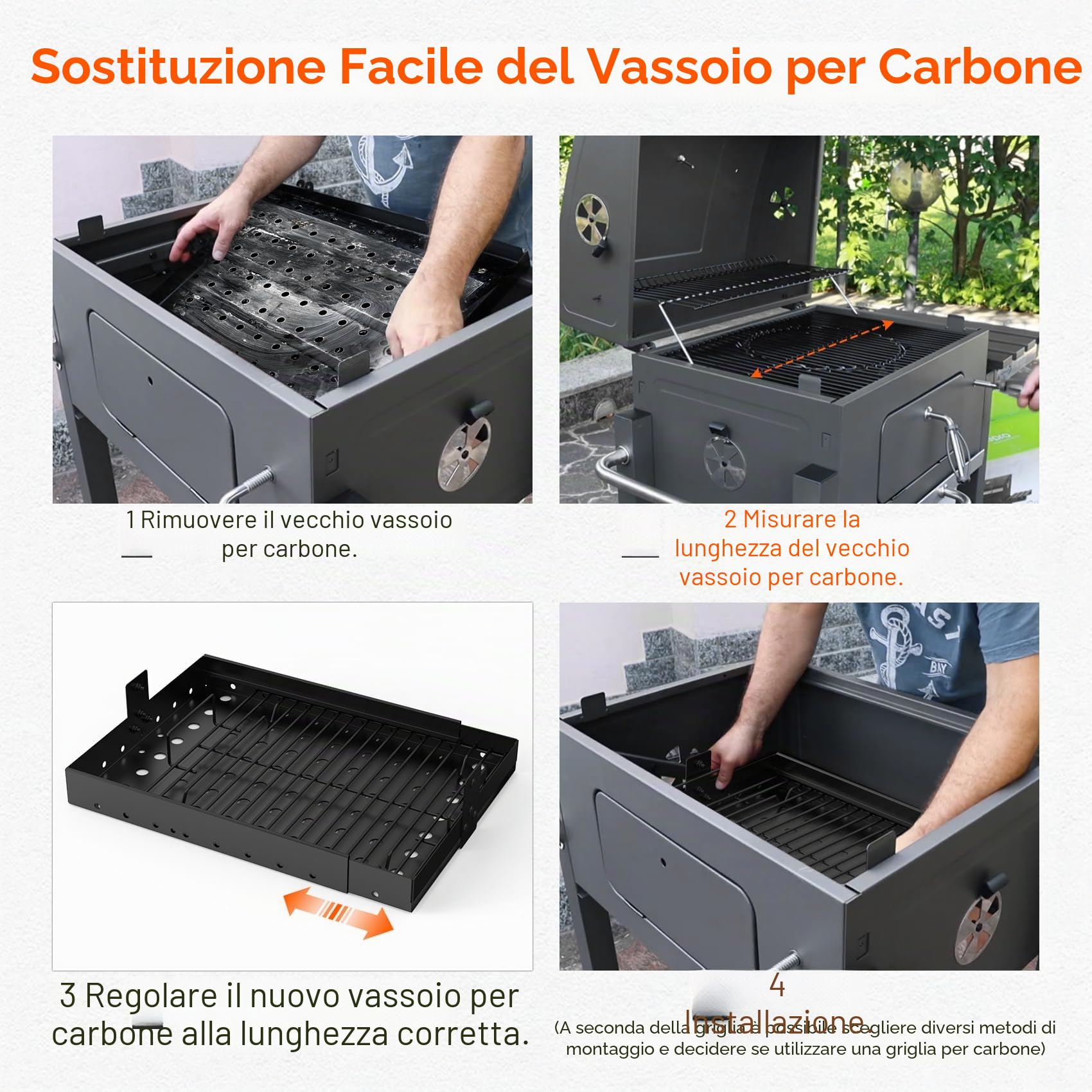 Onlyfire Vassoio per Carbone Regolabile per La Maggior Parte dei Grill a Carbonella, Vassoio per La Cenere Resistente alle Alte Temperature per Tepro Toronto, Pit Boss Memphis I, Char-Griller 2190