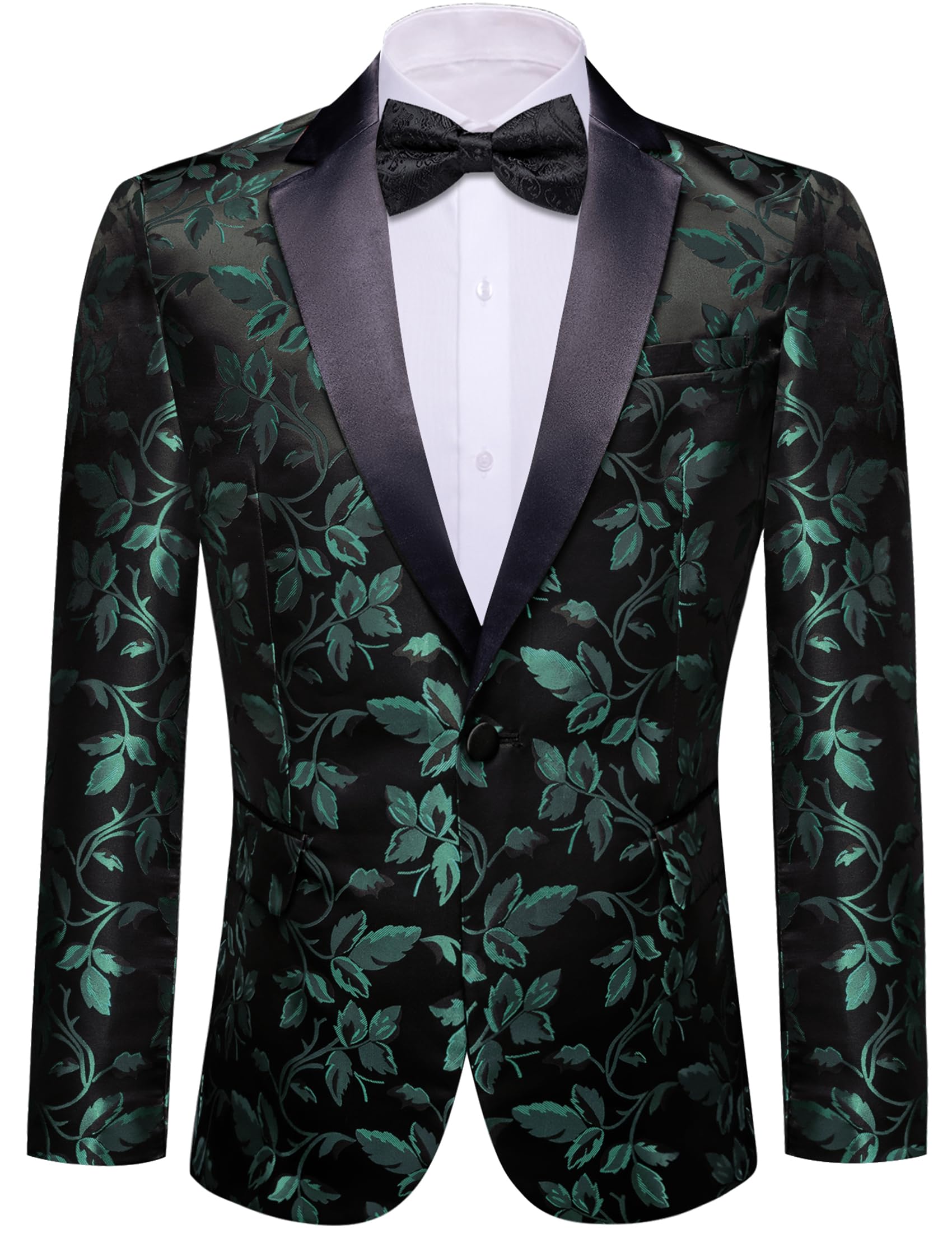 Barry. Wang Men's Sport Coats &amp; Blazers Flower Suit Jacket 1 Button Paisley Tuxedo Mardi Gras Carnival Parade Gift