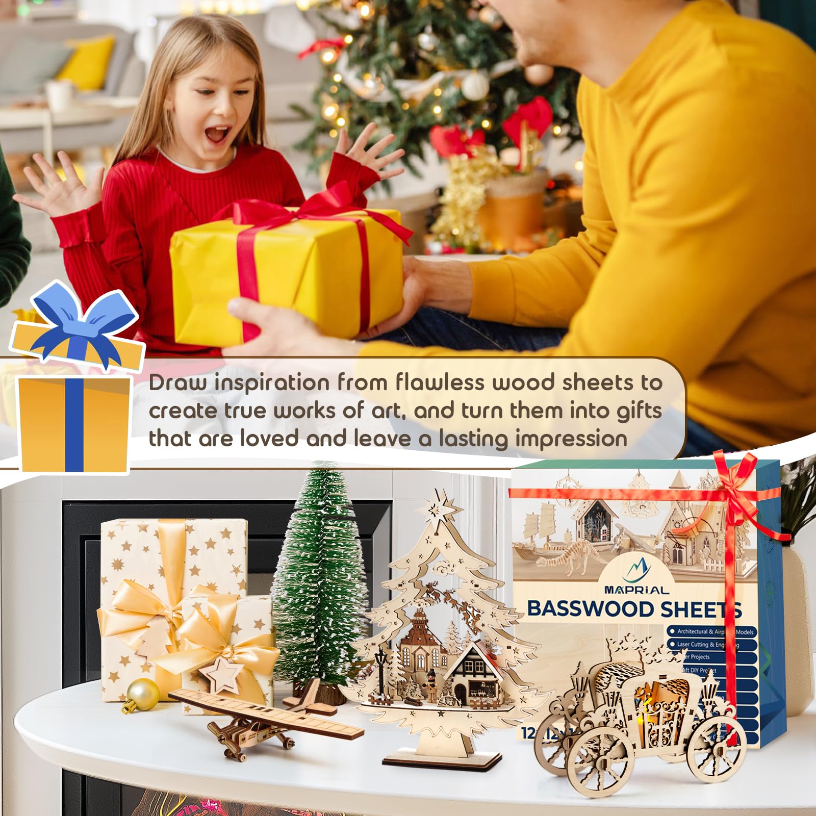 12 PCS 12x20x1/8 Inch Basswood Sheets - 3mm Smooth Plywood For Laser Cutting & Crafts