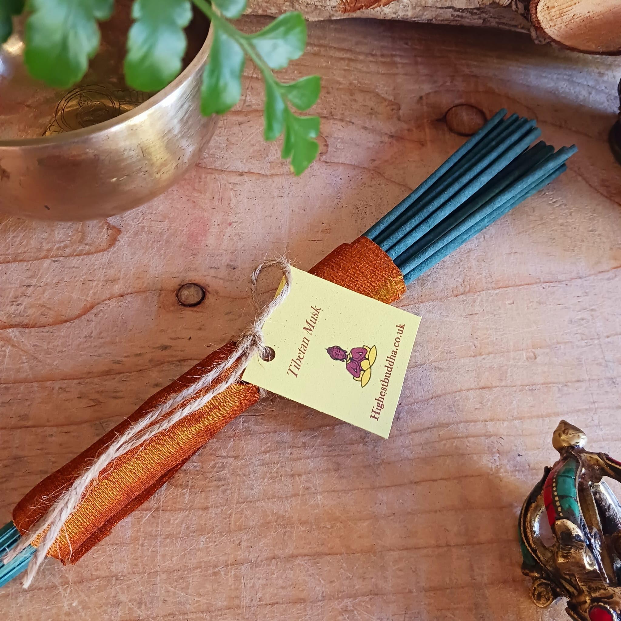 Highest Buddha Incense Sticks, 25 Pack, Handmade, in Sari wrap eco friendly (Tibetan Musk)