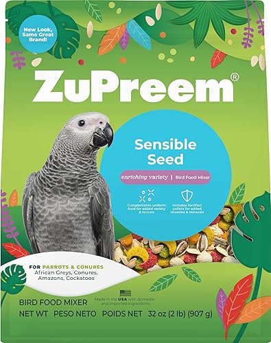 Miniatura 3 de ZuPreem Sensible Seed - Alimento para pájaros para loros y conures, mezcla de semillas premium, pellets FruitBlend para Caiques, grises africanos