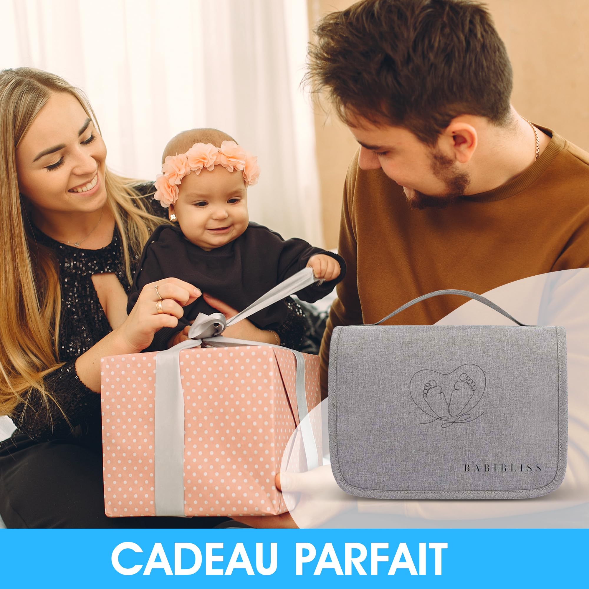 Trousse de Soin Bébé - Dés la naissance -Grand format, Kit Soin Bébé Naissance, 13 Articles Inclus: Débarbouillettes 100% Coton, Thermomètre de Bain, Brosse à Dent en Silicone, et Plus