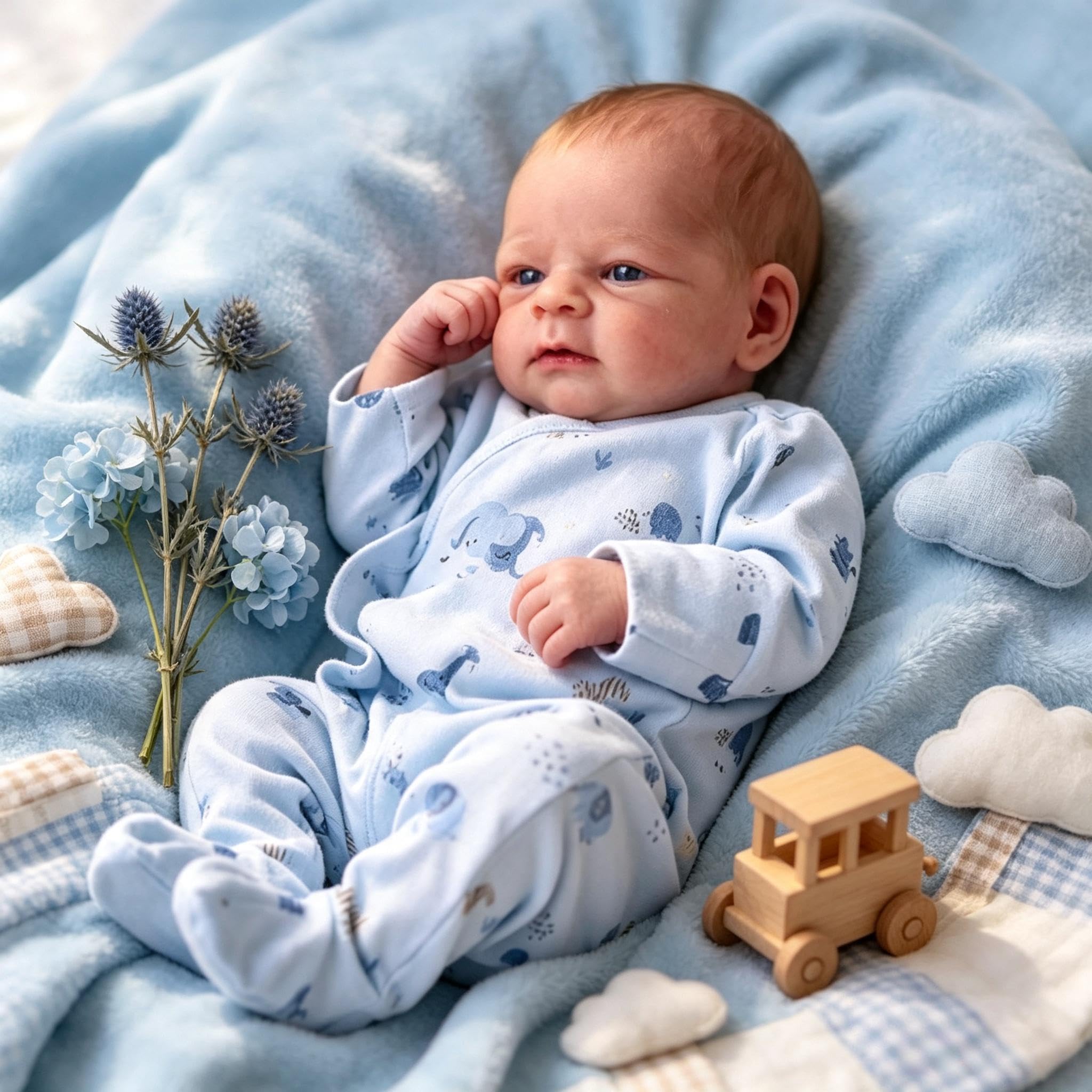 Realistyczne lalki Reborn Baby Dolls silikonowe na całe ciało 48 cm realistyczna lalka bobas blond chłopiec pełna winylowa silikonowa lalka niemowlęca realistyczna noworodek Reborn lalki z