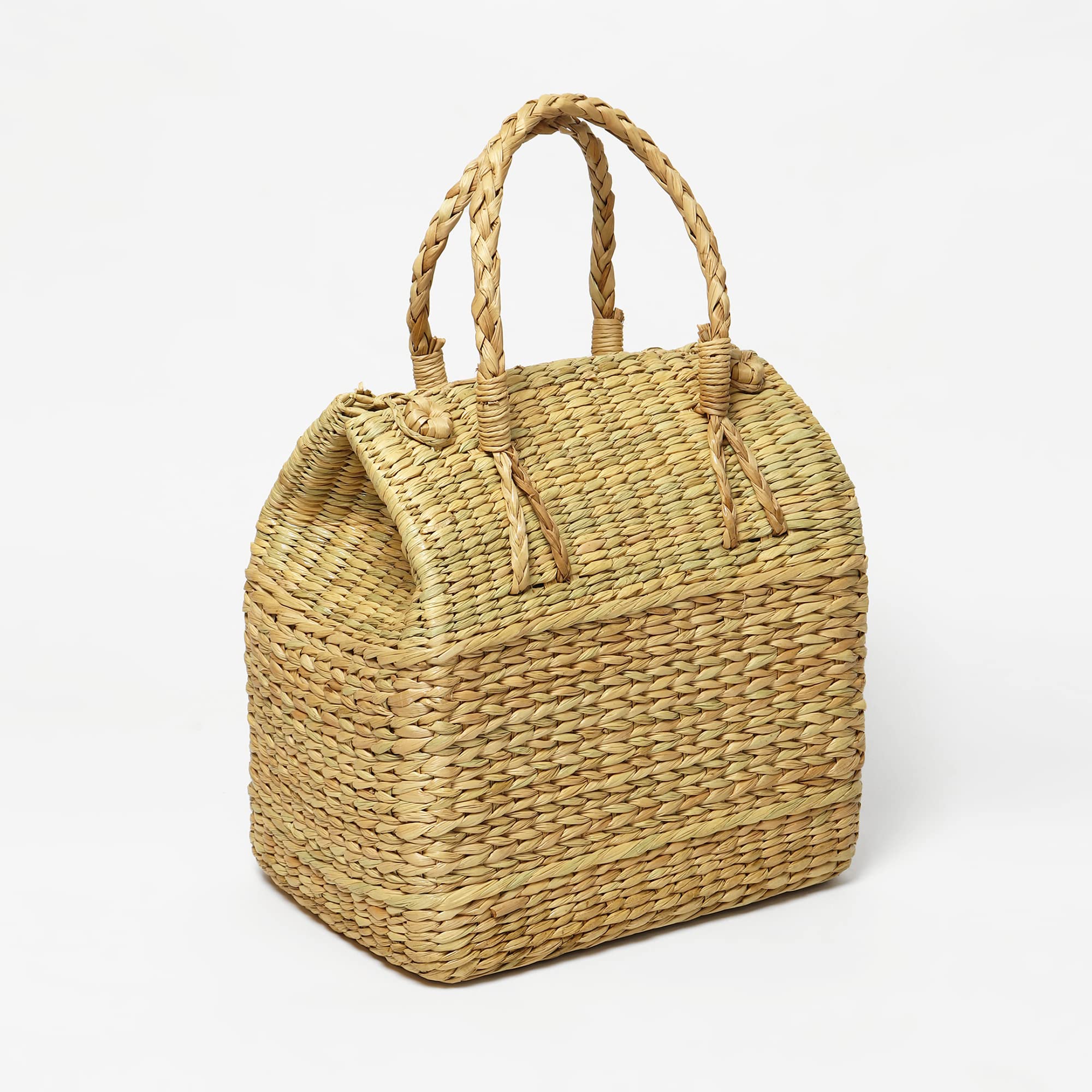 Habere India-All the Cultures Fabricating India Picnic Baskets | Lunch Basket | Jute Basket for Gifting | Seagrass Tiffin Bag | Jute Tote Bag (Large: 35x25x38 cm)