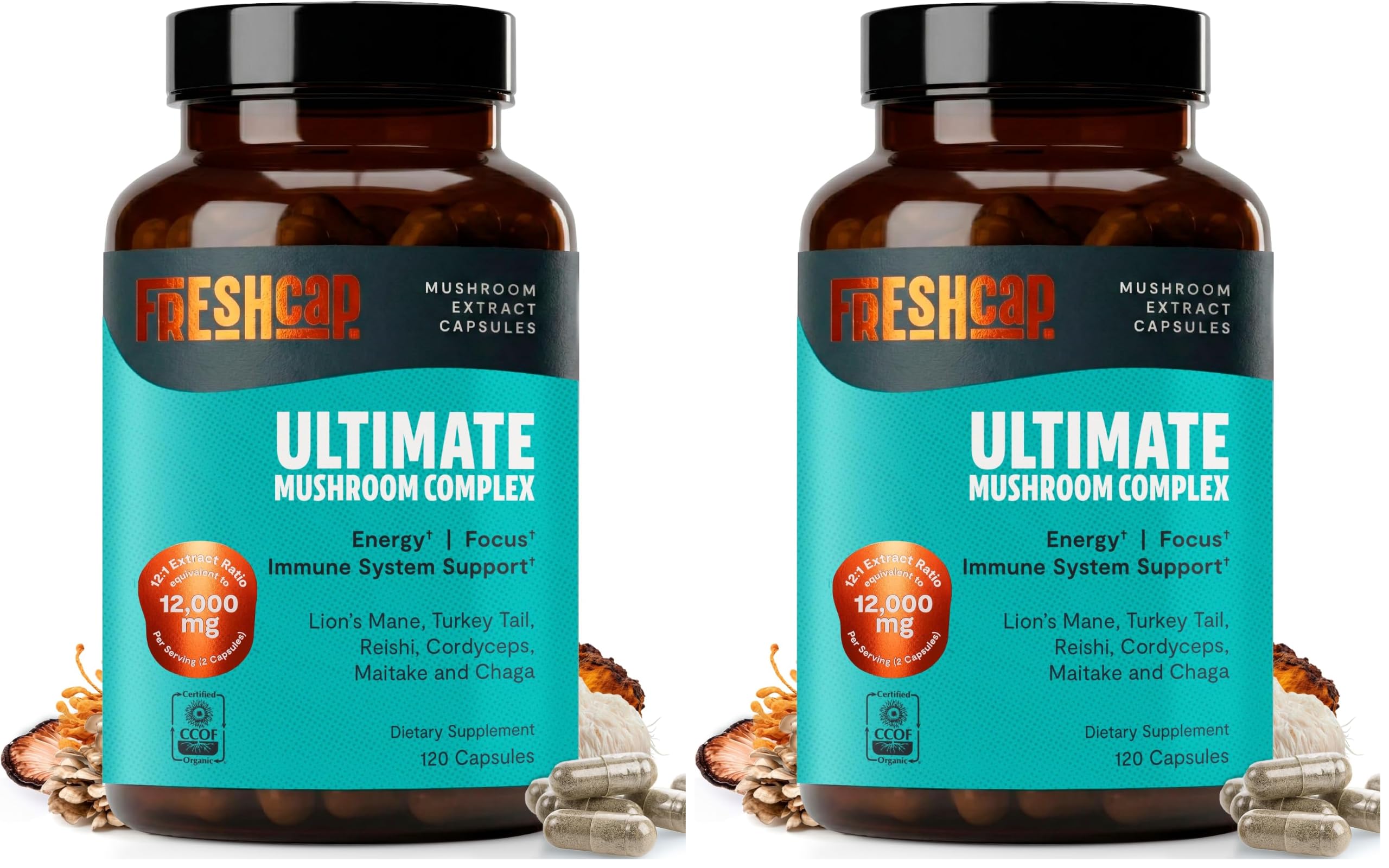 Freshcap Lions Mane Mushroom Supplement - Cognitive Support, 120 Capsules — Amazon image 28