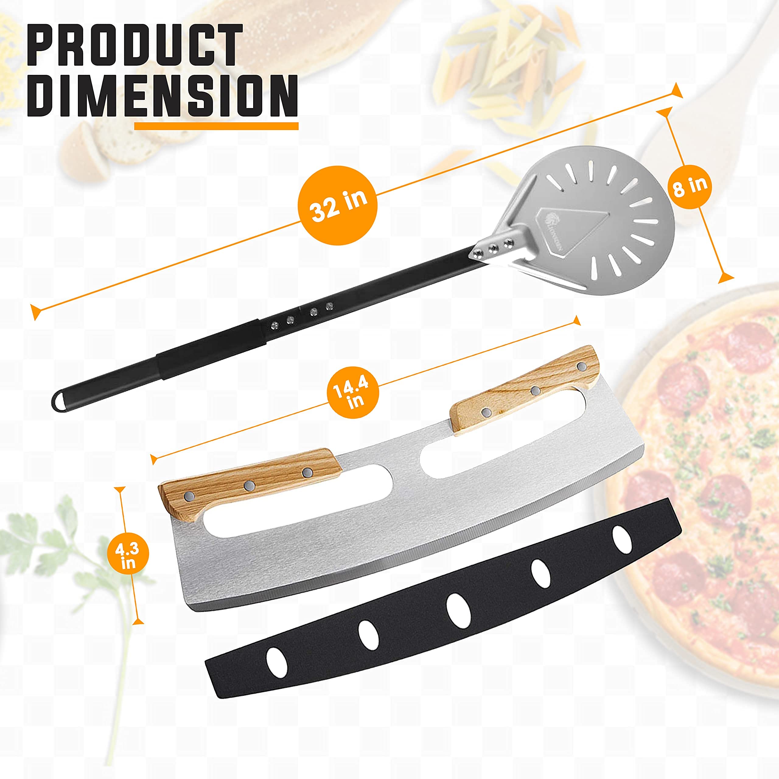 Buy Lionsden Pizza Turning Peel, 8" Perforated Pizza Peel, Pizza Shovel Turning Pizza Peel