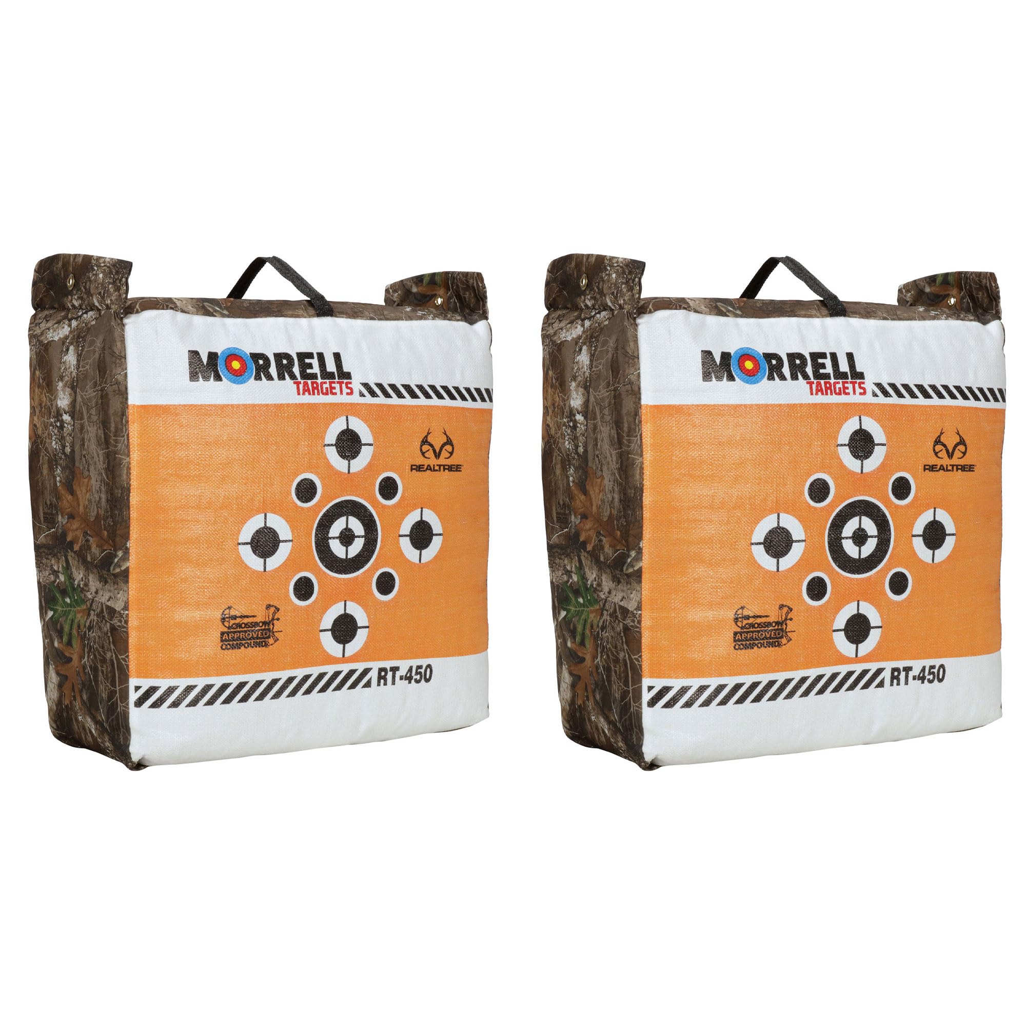 Morrell Targets RT-450 Archery Bag Target with E Z Carrying Handle and Edge Camouflage for Crossbow, Compound, and Traditional Bow Practice, 2 Pack