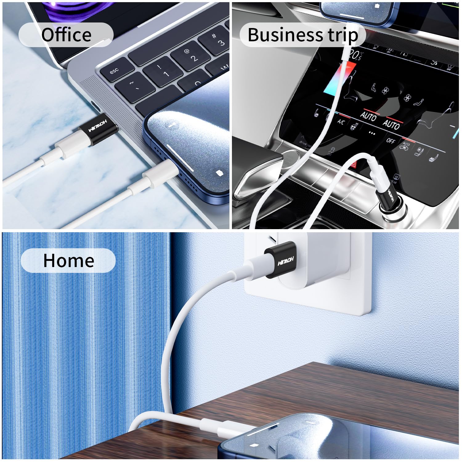 Paquete de 4 adaptadores USB a USB C, USB C hembra a USB 3.0 macho, transferencia de datos de carga rápida de 5 Gbps para M-acBook, i-Pad, i-Phone 15 16, G-alaxy, X-Peria, A-pple Watch