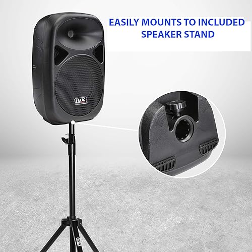 Miniatura 5 de LyxPro SPA-10 Sistema de altavoces PA portátil de 10 pulgadas con trípode de metal Kit combinado amplificador activo ecualizador Bluetooth ranura SD