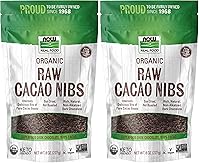 Vista 1 de NOW Foods, Organic Raw Cacao Nibs, Rich, Pure Cacao Bean Bits, Dark Chocolate Flavor, Certified Non-GMO 8-Ounce (Packaging May Vary) (Pack of 2)