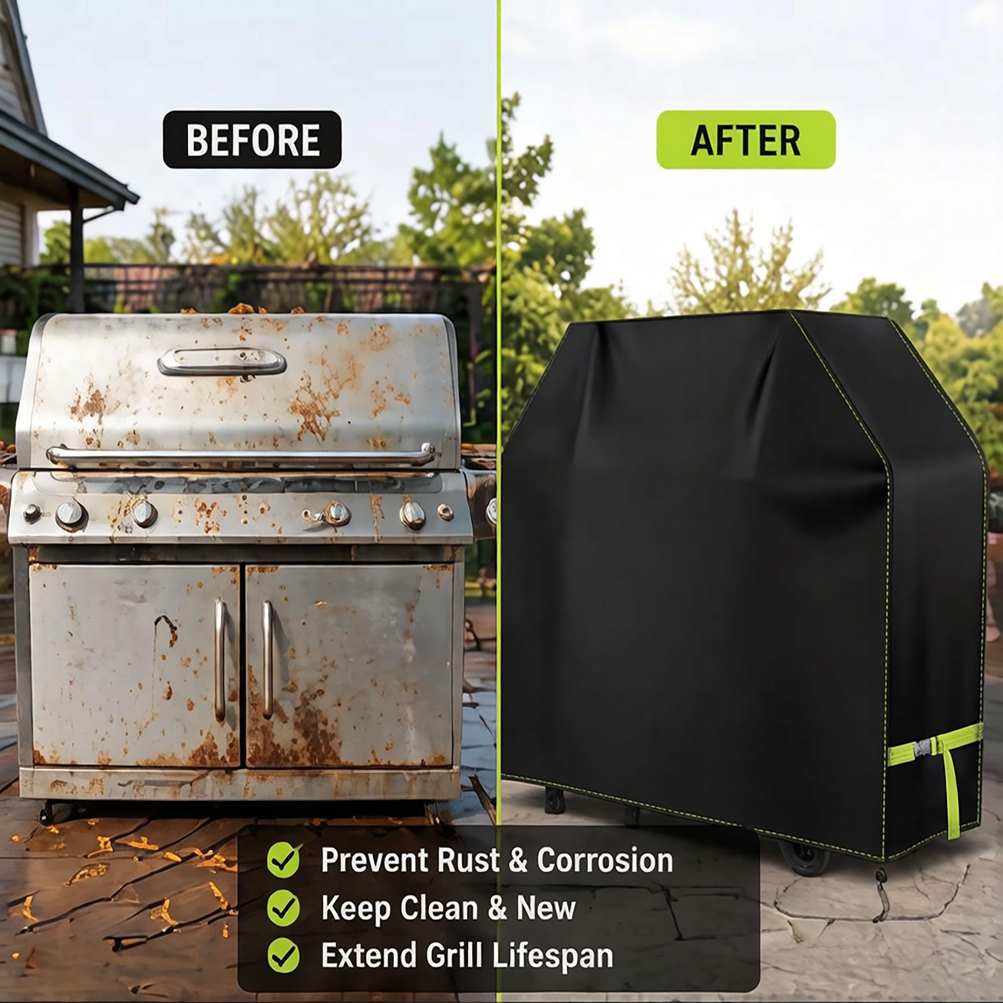 Funda para Barbacoa Impermeable Cubierta Protectora BBQ Exterior para Napoleon Freestyle 425 2020-2026 | Viento Desgarros y Polvo with Buckle Straps Patio