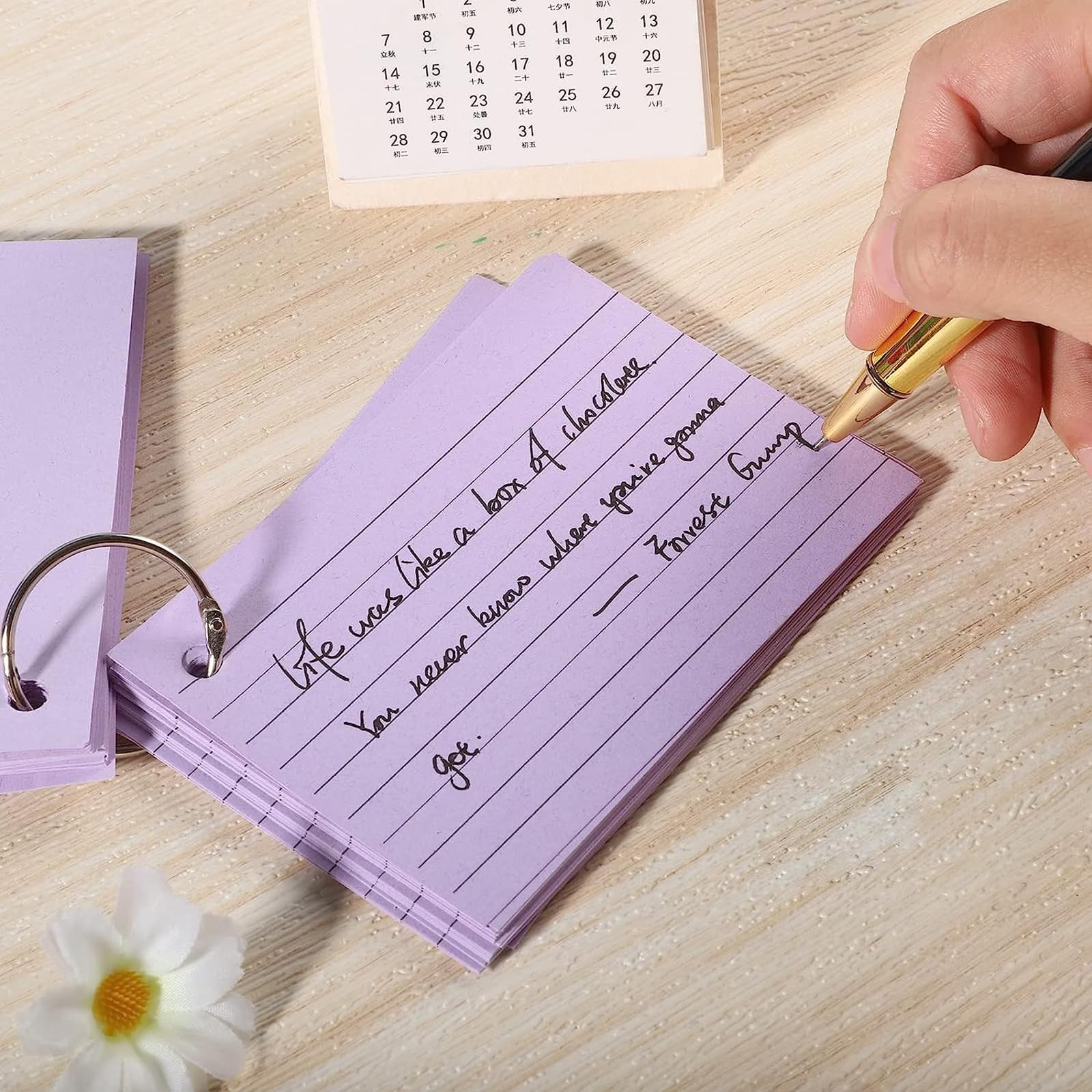 300 Cartoncini A6 Rigati 150 G/m² - Con 6 Anelli E 12 Carte Kraft, 6 Colori Per Appunti - Foto 7