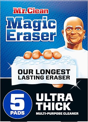 Mr. Clean Magic Eraser - Limpiador multiuso ultra grueso, esponja mágica para múltiples superficies, 5 unidades