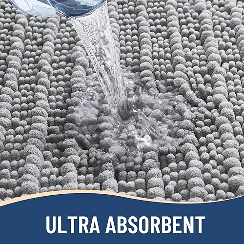 Miniatura 4 de Arotive Tapete para baño de felpilla redondo de lujo, extra suave, grueso, absorbente, esponjoso, antideslizante, se puede lavar y secar a máquina,