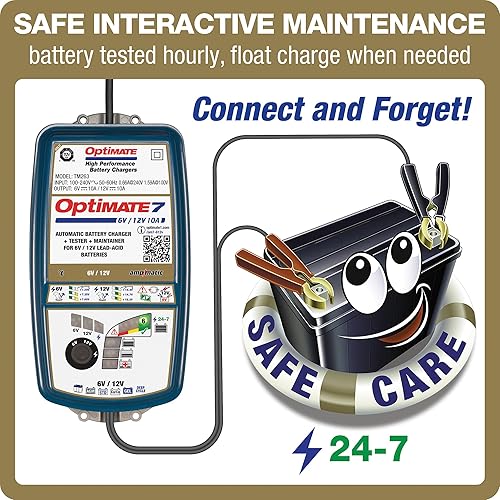 Miniatura 6 de Optimate7 6V12V - 10A, modelo TM263, cargador y mantenedor de batería de alto rendimiento serie Gold para baterías de ciclo profundo