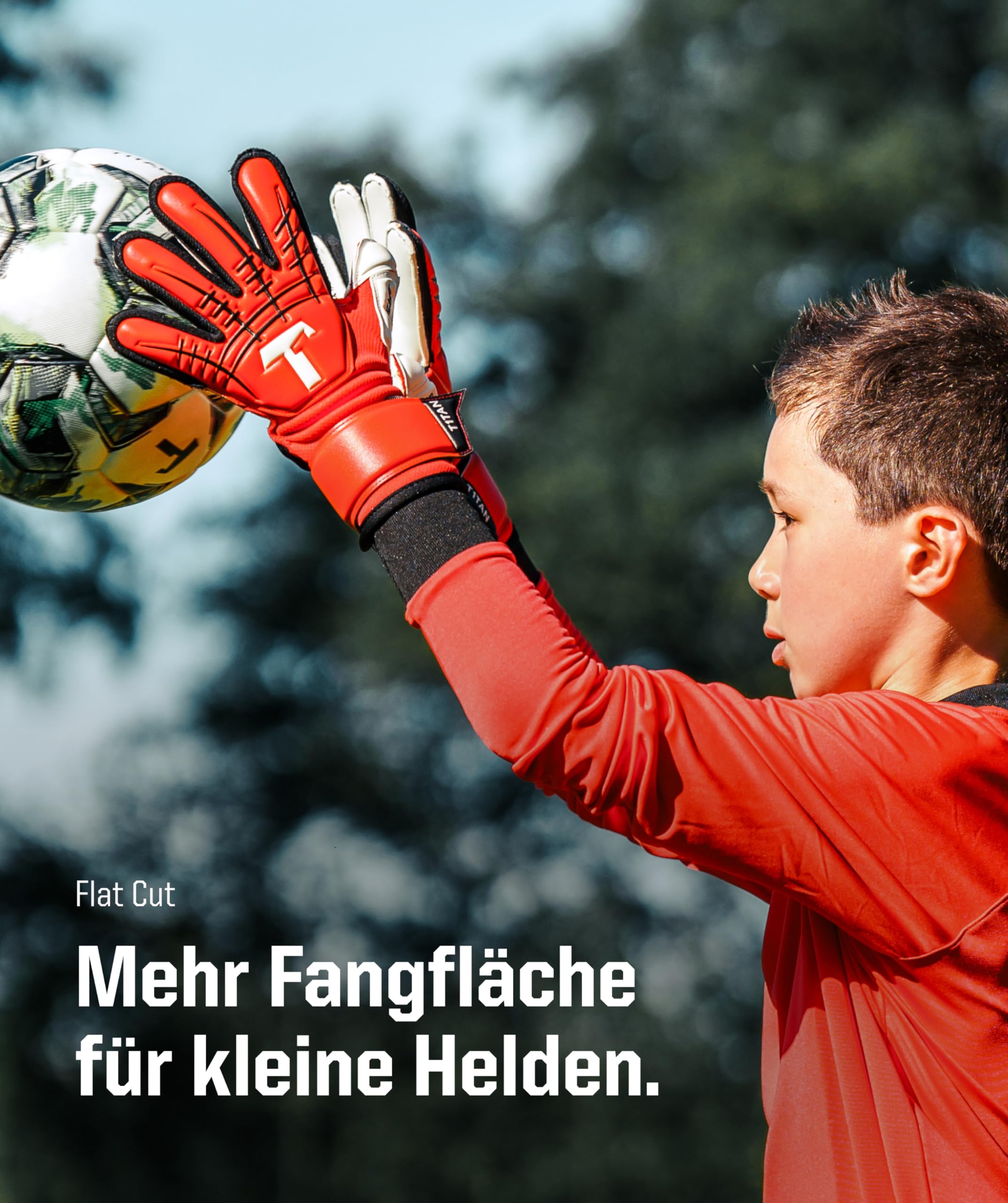 T1TAN Torwarthandschuhe Kinder Beast Junior, Größe 4-6, Alter 5-11 Jahre, 3mm Gorilla Grip, Tormannhandschuhe Jungen, Fußball Torwart Handschuhe, hoher, große Fangfläche, atmungsaktiv