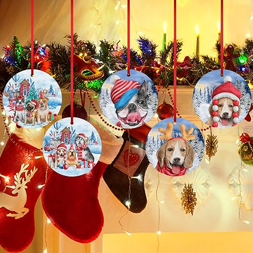 Miniatura 7 de Bonito adorno de perro travieso y travieso, adorno de Navidad colgante de bulldog francés, adorno de Navidad 2023 para árbol de Navidad, decoración