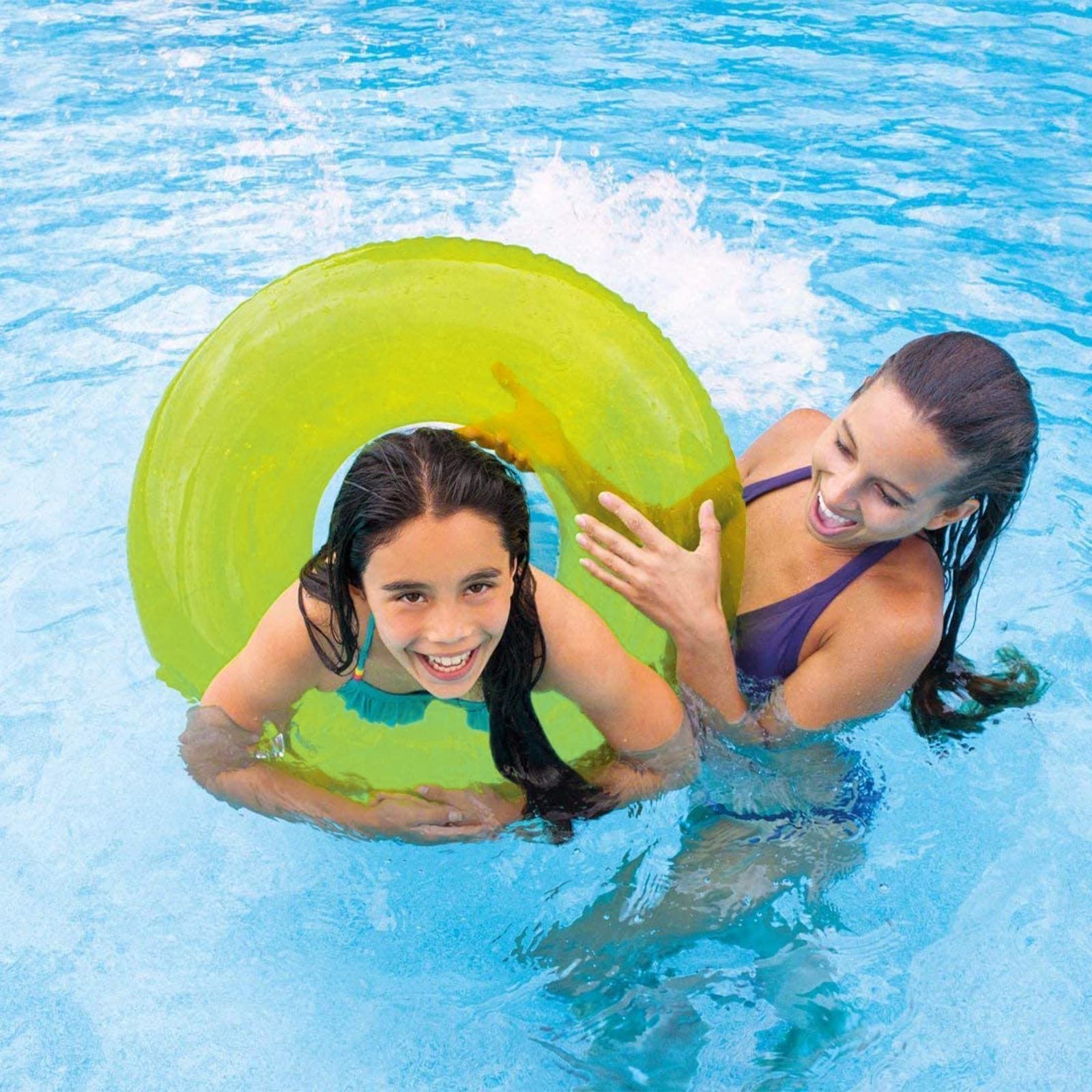 POPOYU 3Pcs Translucent Inflatable Pool Floats Ring,Giant Blow Up Swimming Ring,Swim Wheel Tube Pool Rubber Rings Pool Inflatables Swimming Pool Summer Beach Party Supplies - Image 4