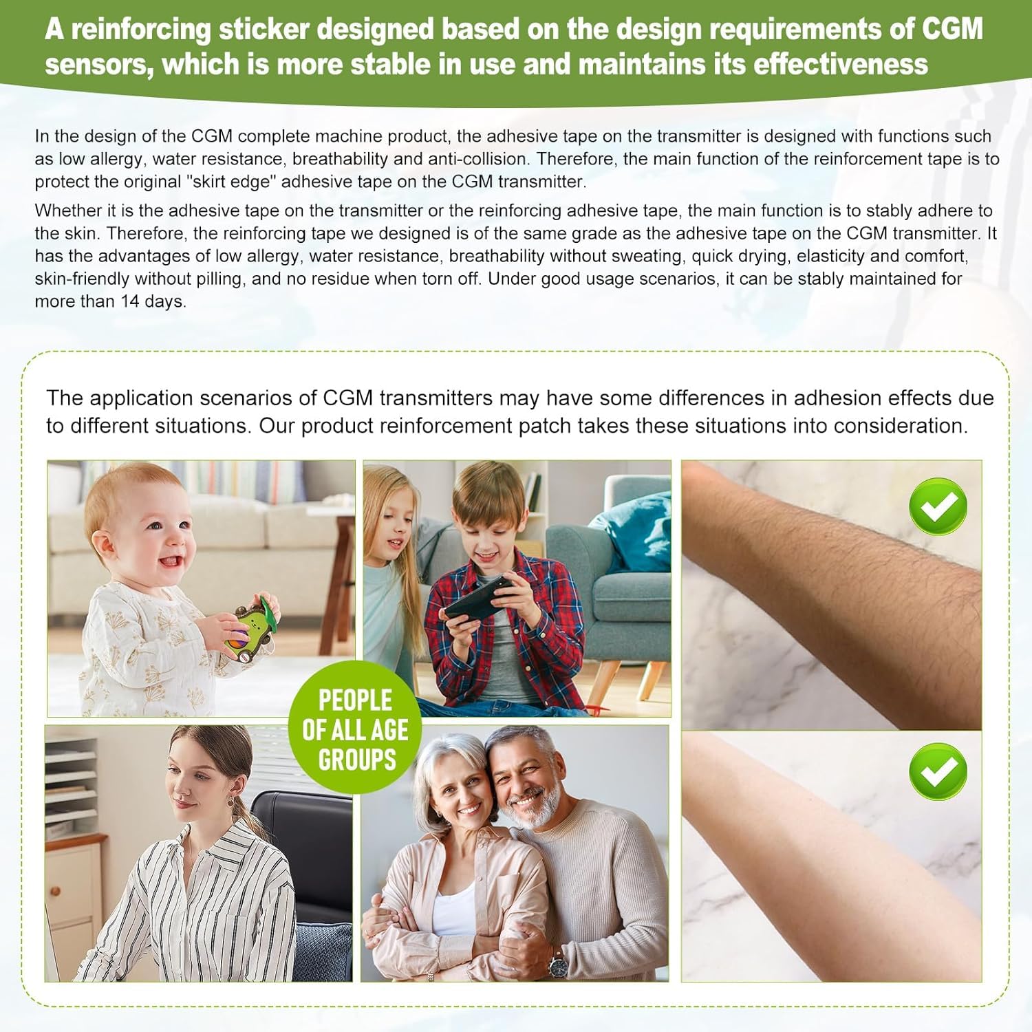 Klebepflaster für Dexcom G7 – wasserdichte CGM-Sensorabdeckungen zum Schwimmen, Duschen und für den täglichen Gebrauch – hypoallergen, transparent und bequem