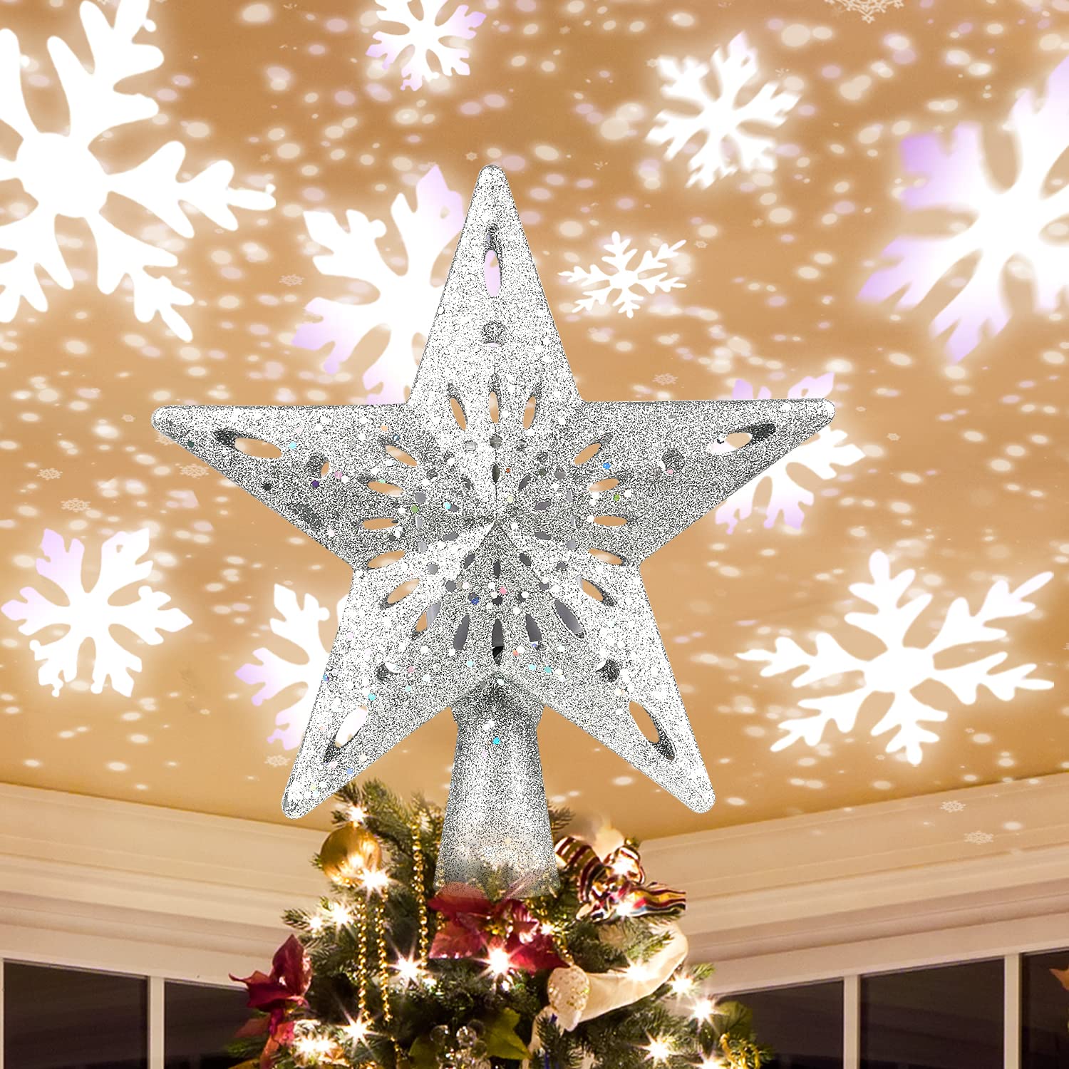 Buy Christmas Tree Topper Lighted, Christmas Tree Toppers with Rotating