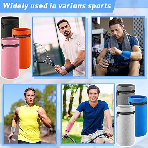 Vista 6 de 6 piezas con cierre de cremallera, cartera de muñeca, cartera de viaje, cartera de muñeca para mujer, muñequera con bolsillo para la muñeca