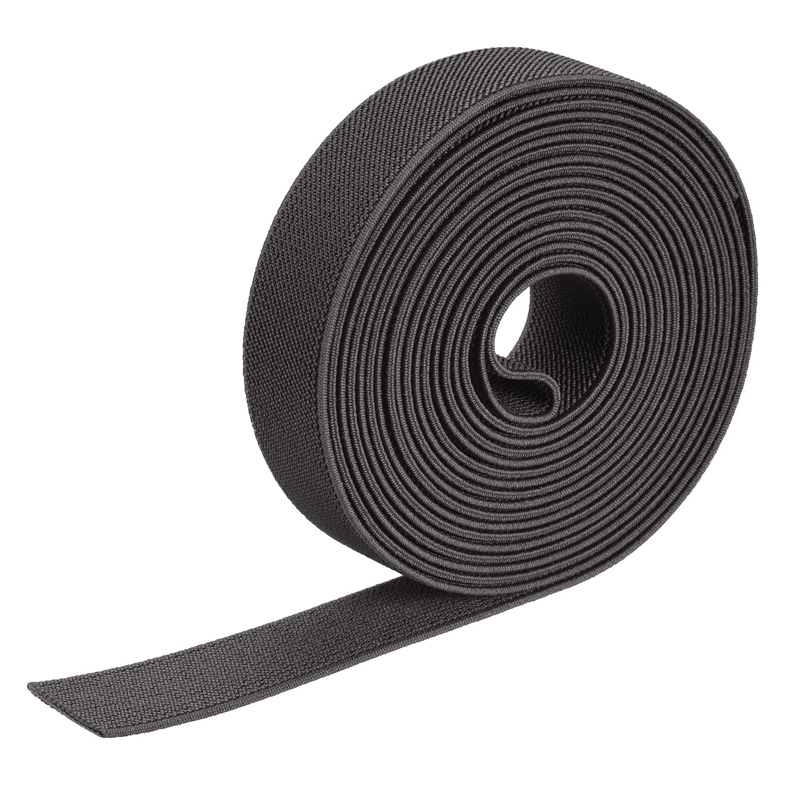 sourcing map Twill Wide Elastic Band Double-Side 25mm(1 inch) Flat 4 Yard Woven Elastic Band Knit Elastic Spool Heavy Stretch Strap Brown Grey for Sewing, Waistband — image 1