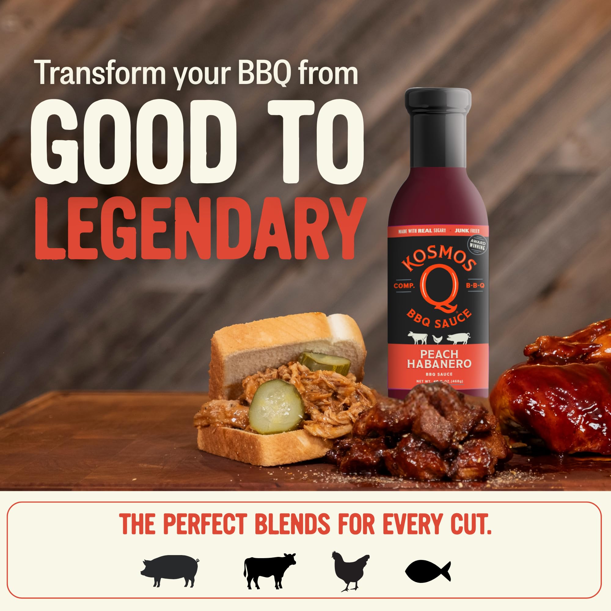 Amazon.com : Kosmos Q Peach Habanero BBQ Sauce, Sweet and Spicy