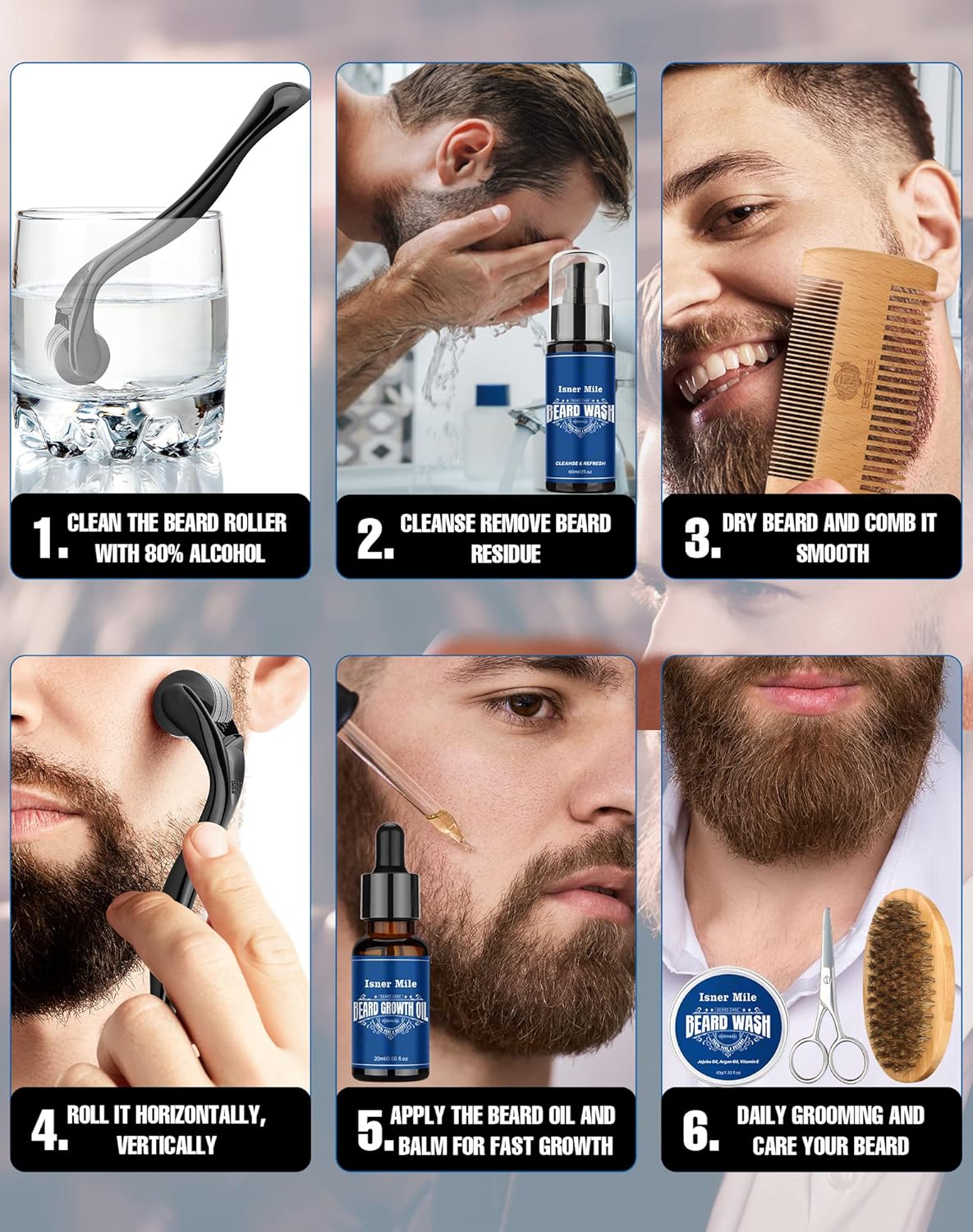 Buy Beard Growth Kit - Beard Kit with Beard Roller, Beard ...