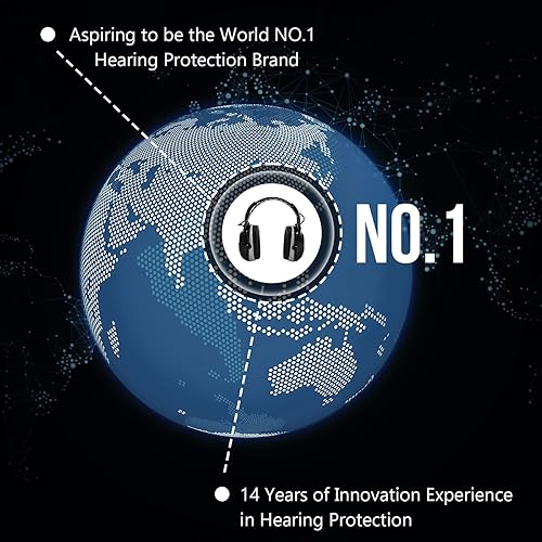 Miniatura 8 de Orejeras de protección auditiva Bluetooth Protección para los oídos+gafas de seguridad, NRR 25dB con cancelación de ruido