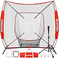Vista 10 de 6'×6' Baseball Softball Practice Net,Baseball Backstop,for Hitting Pitching Batting Catching with Bow Frame,Bonus Strike Zone,Target