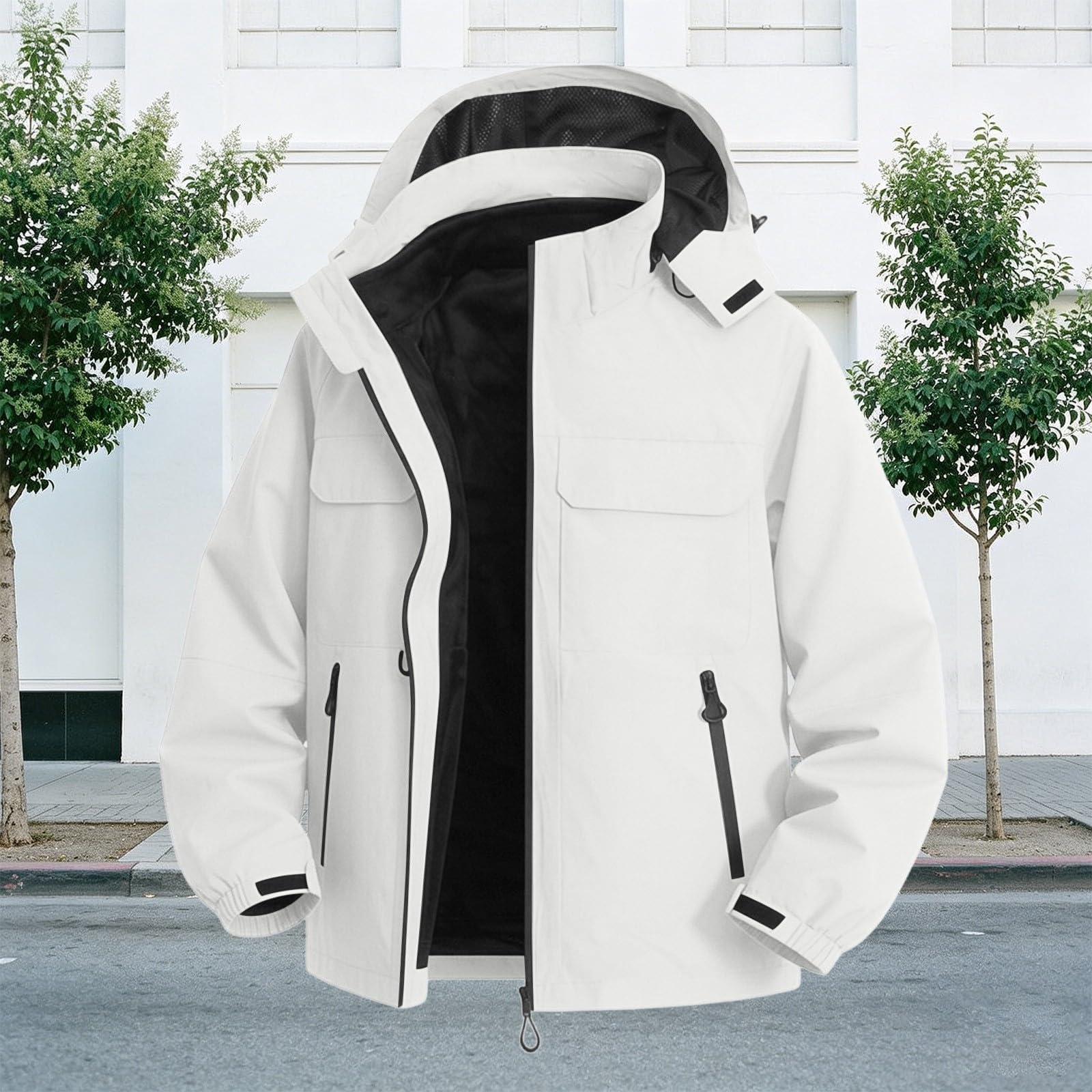 Giacca sportiva da uomo impermeabile con cappuccio