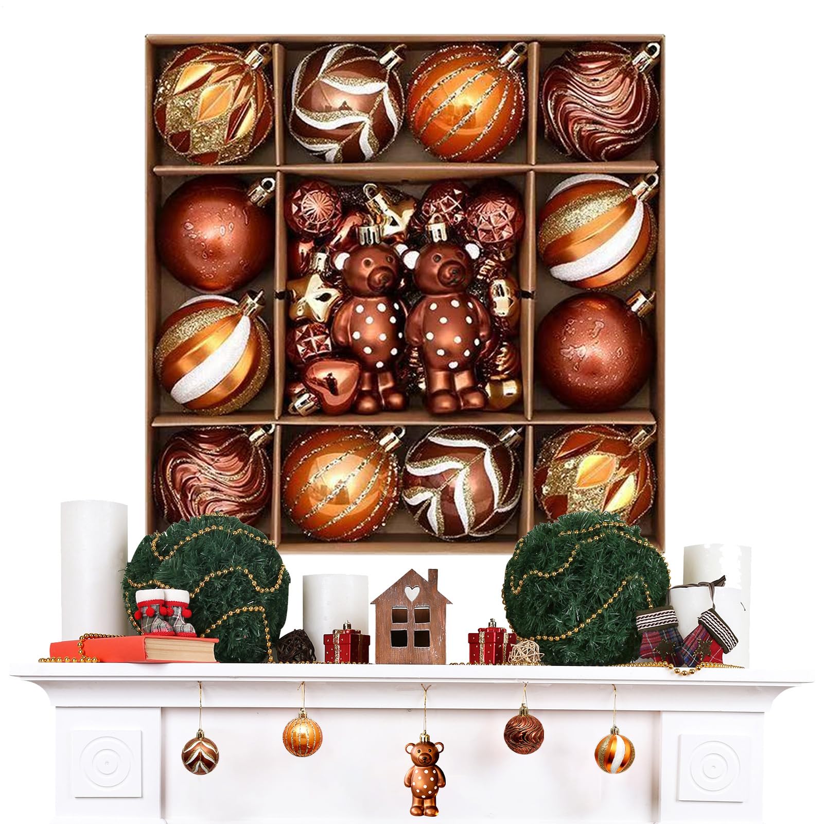 Boules de Noël incassables pack de 46 pièces pour décorer sans risque avec enfants et animaux