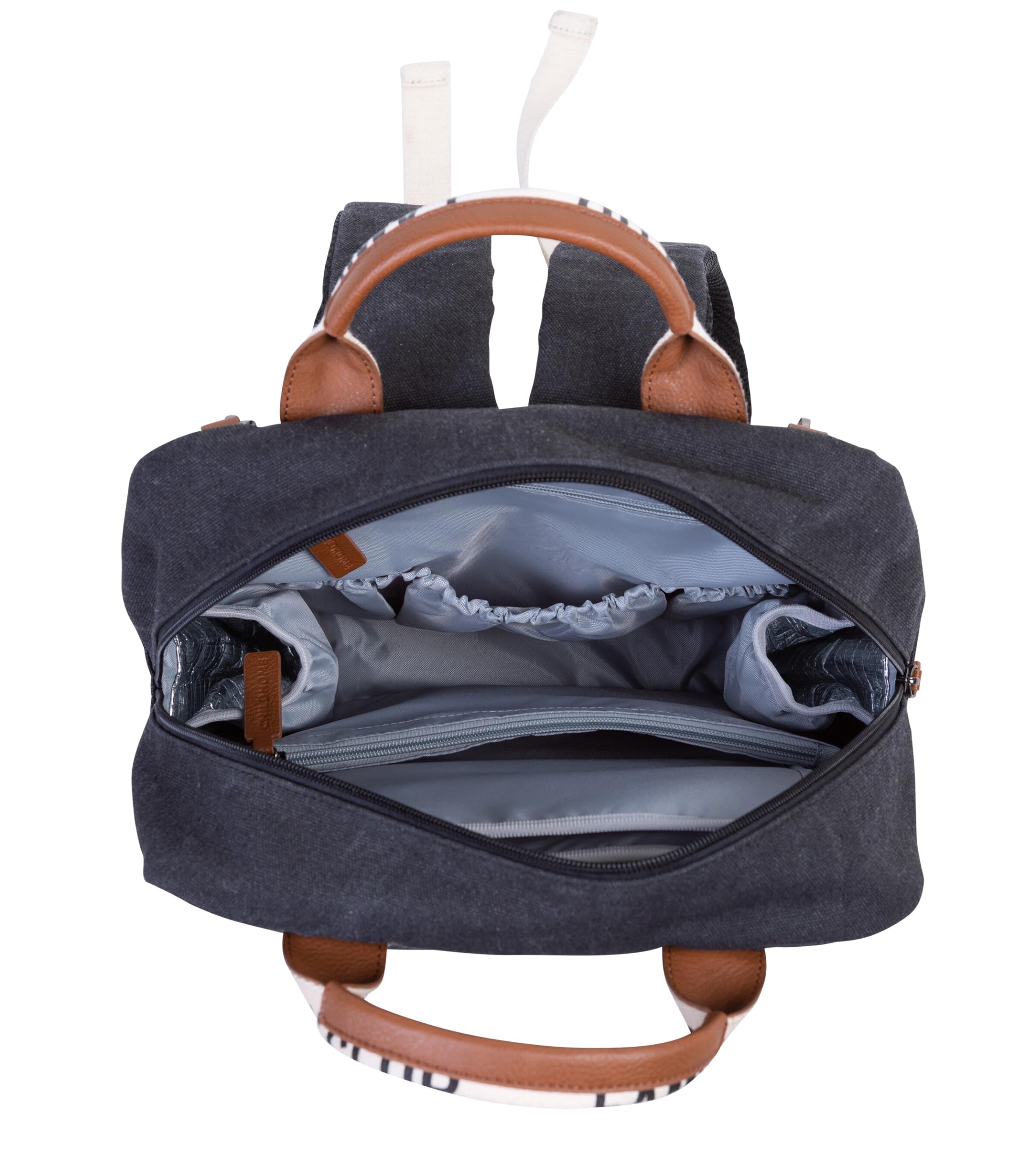 CHILDHOME, Plecak Family Bag Club, duża pojemność, wielofunkcyjny, mata do przewijania w zestawie, 11 przegródek, izolowane kieszenie, walizka na kółkach, wieszak na wózek, 20,5 l, czarny