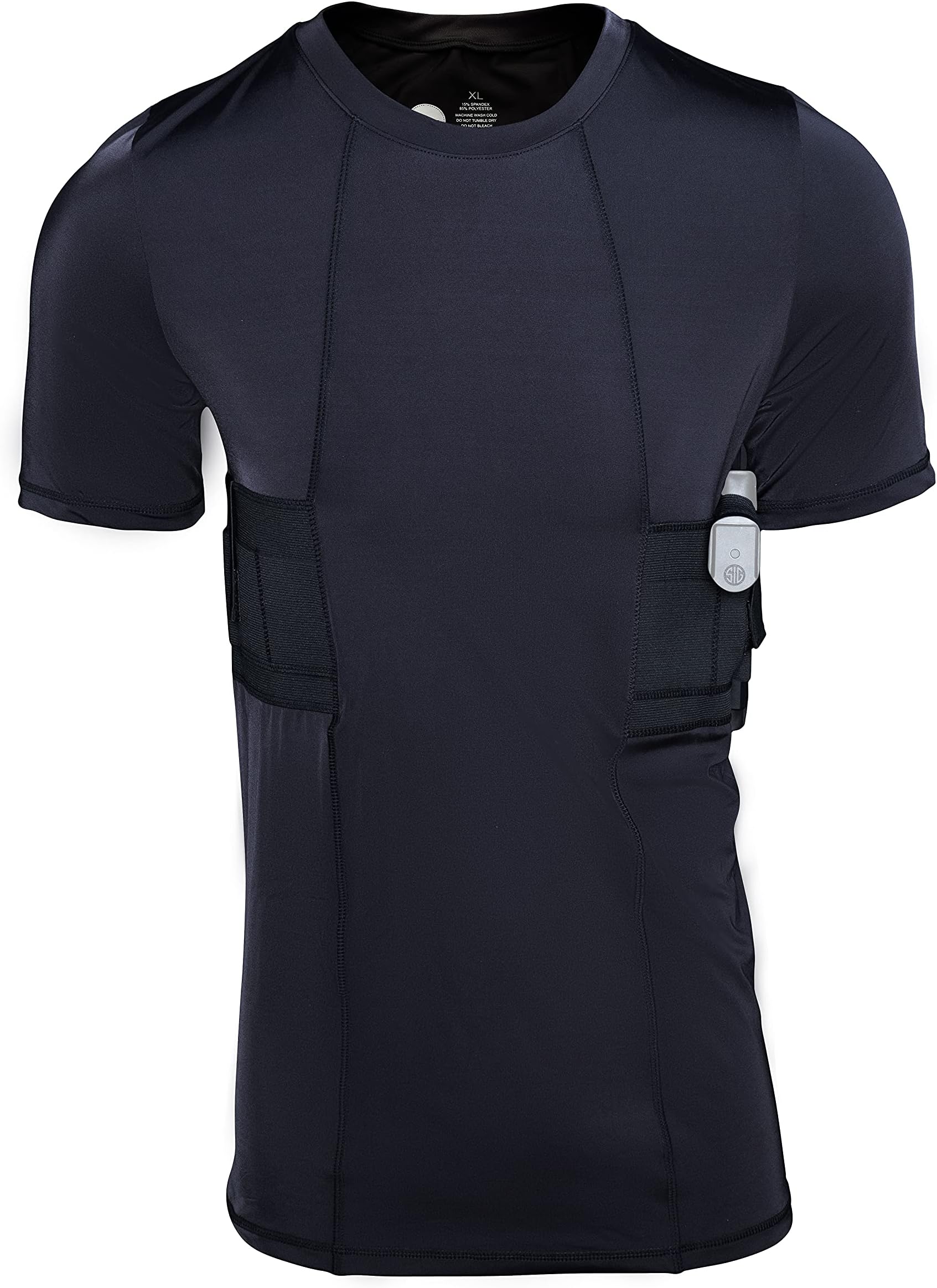 Graystone CCW Holster T-Shirt for Men- Crew Neck Compression Conceal Carry Tactical Clothing