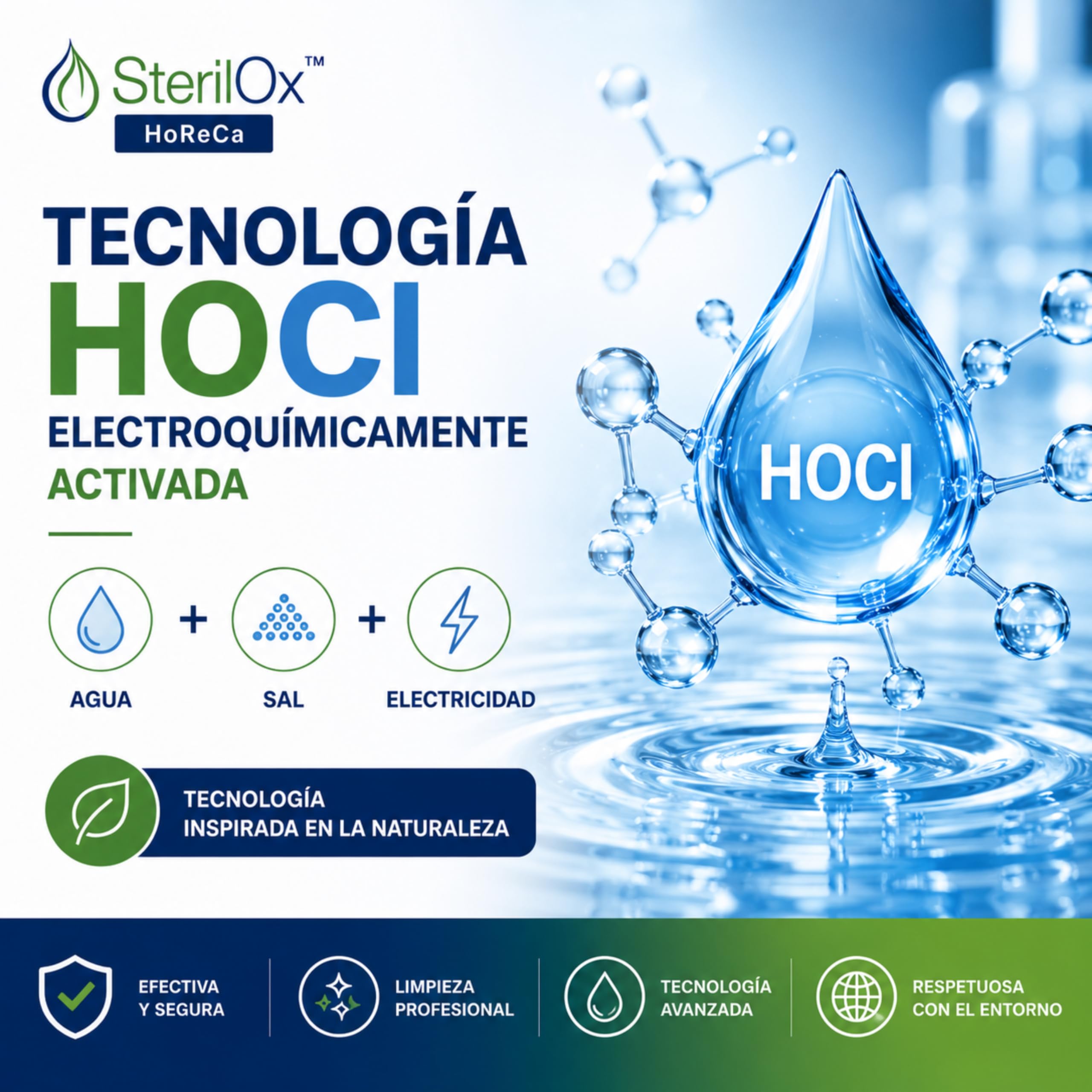 Universal HoReCa 5L - Prodotto Professionale per la Pulizia con Acido Ipocloroso HOCl - Senza Alcol, Senza Risciacquo - Per Cucine, Hotel, SPA, Palestre - Compatibile con Fogger