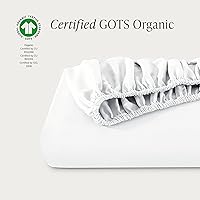 Vista 2 de Bare Home 100% Organic Cotton Sateen Fitted Sheet - Smooth Sateen Weave - Breathable & Cooling - Hotel Luxury - Durable Fitted Sheet - Deep Pocket