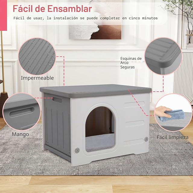 Foto 7 de 8 de Casa para gatos al aire libre, refugio impermeable para mascotas pequeñas y medianas