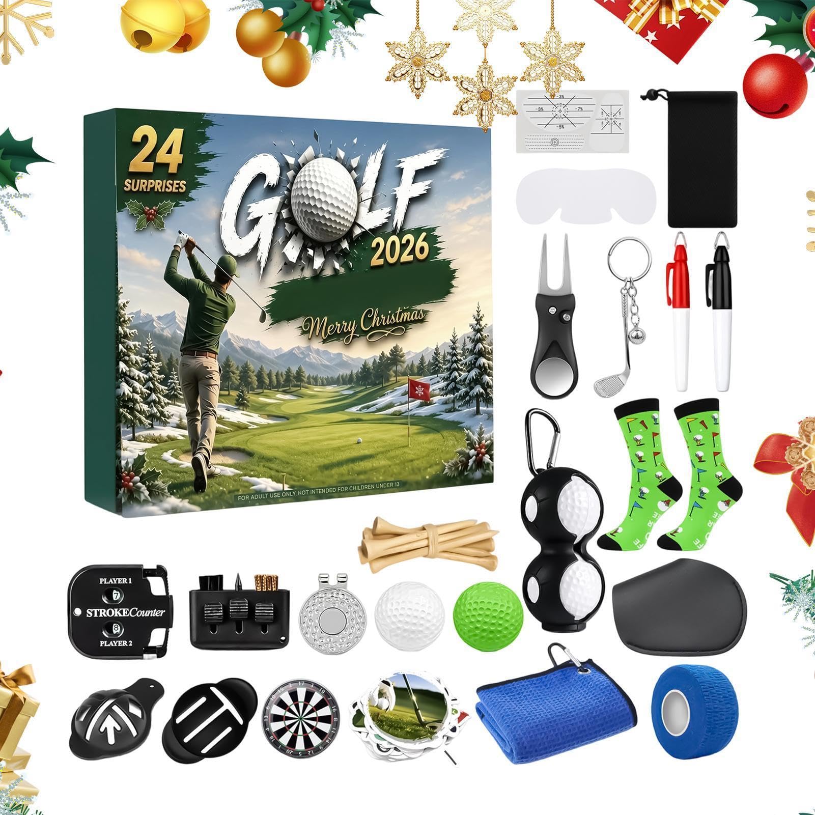 Golf Advent 2026 Calendario di Natale 2026 Riutilizzabile da 24 Giorni