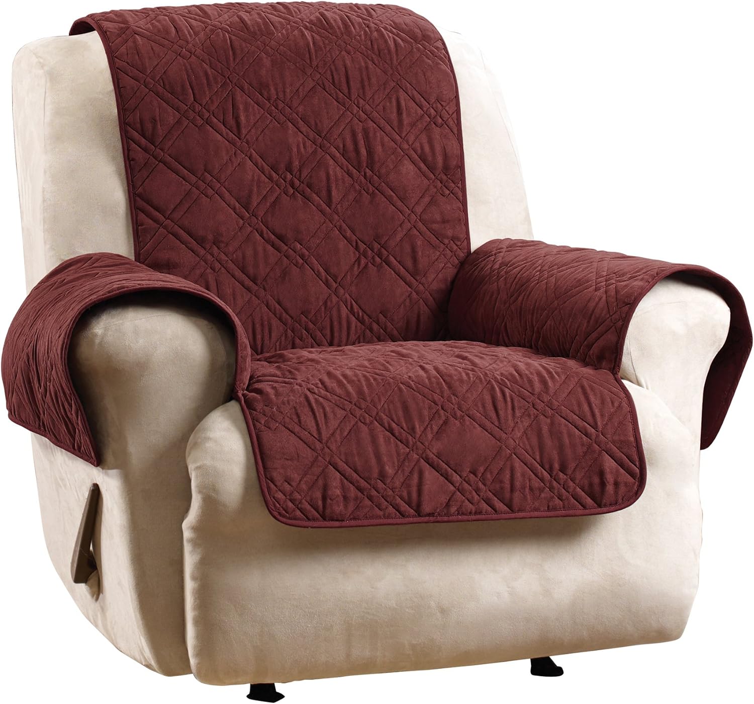 SureFit Deluxe Non Skid Recliner Slipcover, Wine Home