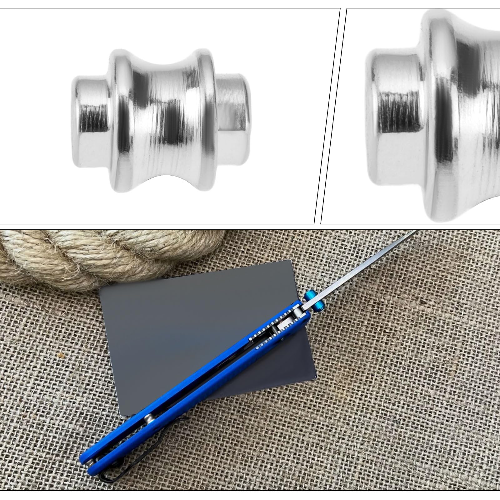eMagTech 2Pcs Barrel Spacer Stand Off Support Shaft Screw Compatible with Benchmade Bugout 535 Compatible with Mini Bugout 533, Silver - Image 4