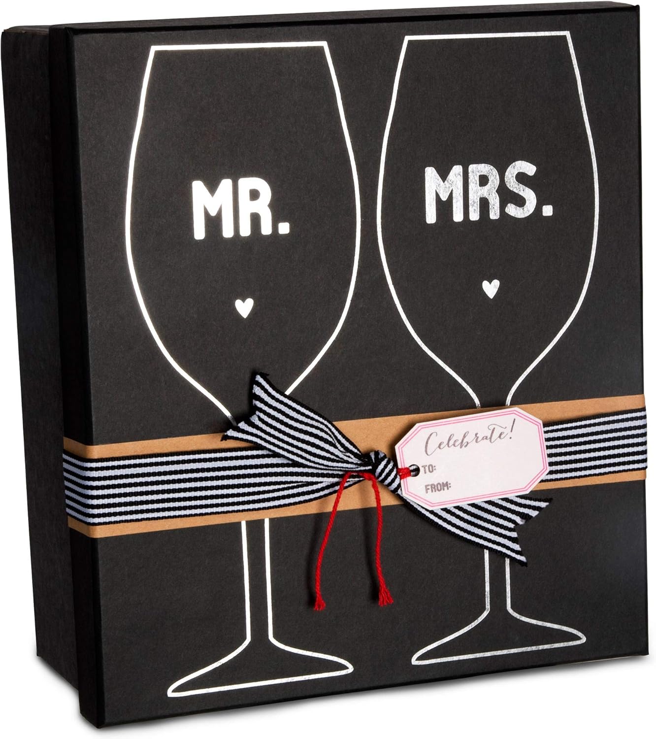 Pavilion Gift Company Mr. & Mrs. Wine Glass Set, 12-Ounce Capacity, Set of 2