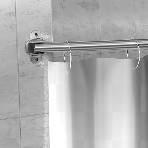 Miniatura 6 de Mcrbeay Barra de cortina de ducha curvada, ajustable de 40 a 72 pulgadas, barra de ducha curvada extra ancha para baño, barra de ducha a prueba de