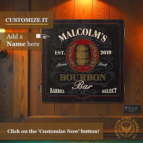 Vista 50 de THOUSAND OAKS BARREL CO. Juego de diana y gabinete personalizado con 6 dardos de punta de acero