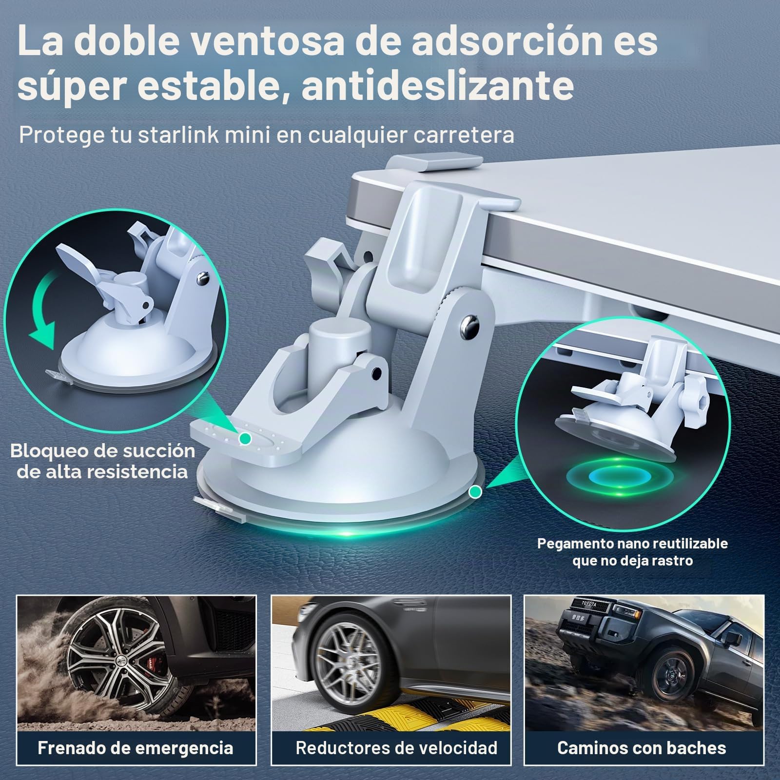 Linkoostar Starlink - Mini soporte para salpicadero de coche, 2 unidades, con ventosa Starlink para salpicadero y parabrisas, adecuado para la mayoría de vehículos y proporciona una señal
