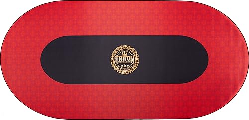 Triton Premium - Tapete de mesa portátil de póquer para 10 jugadores, color azul, tapete de juego de póquer portátil de goma con tela Oxford con