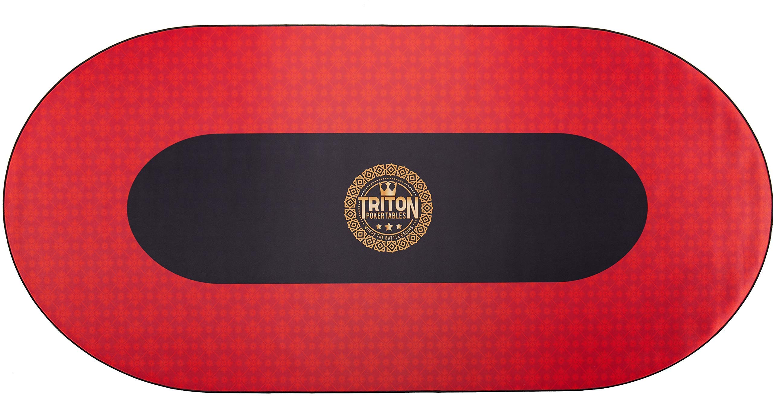 Triton Poker Tables Multi-Spandex Fabric Rubber Portable Poker Table Mat with Zippered Oxford Fabric Carry Bag - 10 Player (80" L x 38" W)