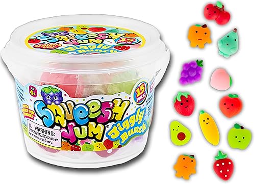 Miniatura 1 de JA-RU Mini Mochi Squishy Frutas con Contenedor (1 Cubo, 15 Squishies) Alivio del Estrés Squishy Fidget Toys. Recuerdos de fiesta para niños Bolsas