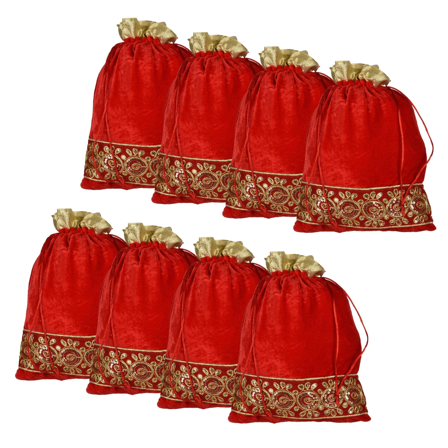 Kuber Industries Potli|Velvet Wedding Potli|Drawstring Closure Potli|Wallet Potli|Christmas Gift Potli|Baby Shower Potli|Traditional Shagun Potli|Gota Potli|9x12 Inch|Pack of 4|Red (B0CPFL7B5D) Amazon Price History, Amazon Price Tracker