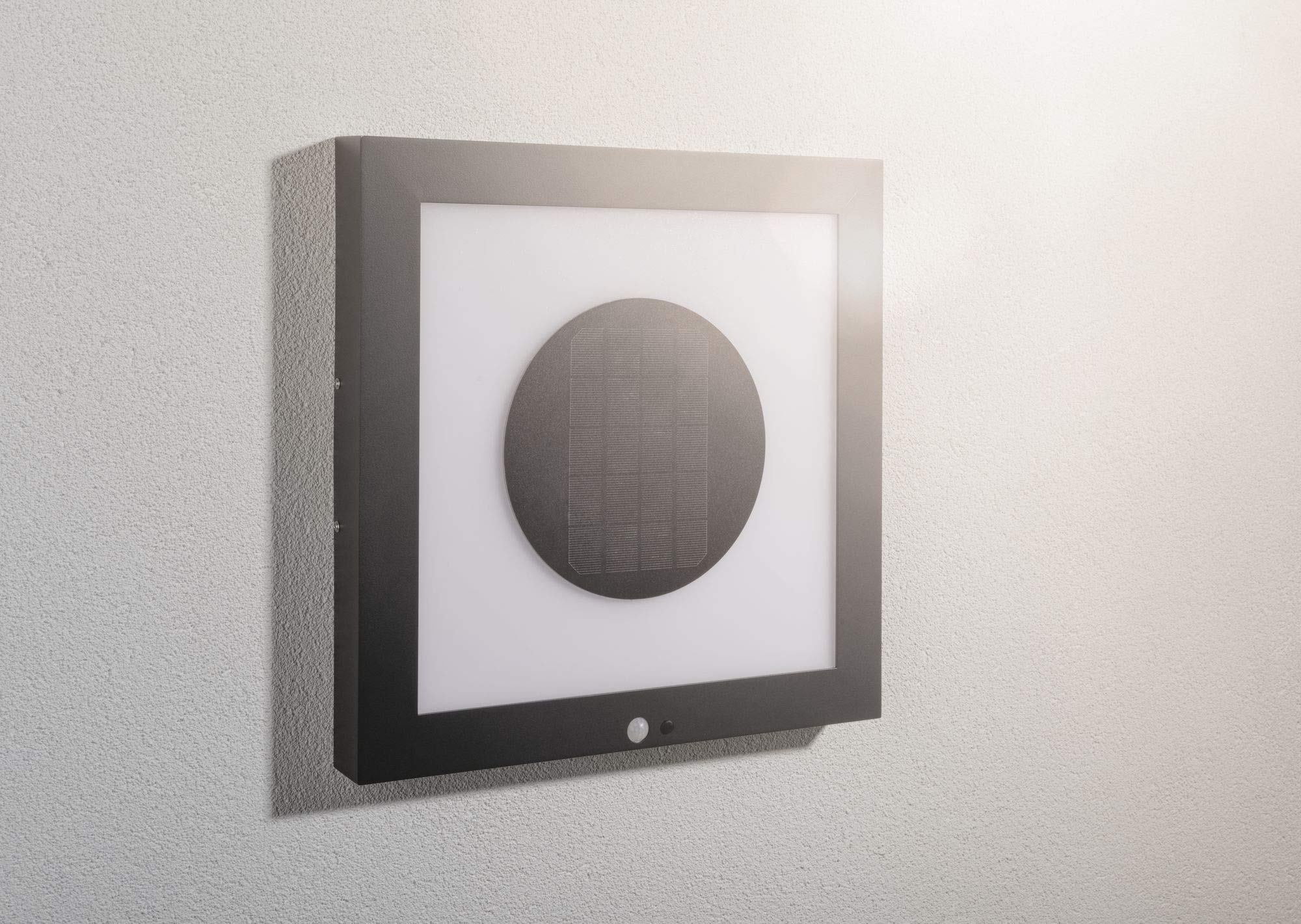 Paulmann Outdoor Solar Panel Taija mit Bewegungsmelder, 40 x 40 cm, IP44, 2 W, 90 lm, Warmweiß, Akku