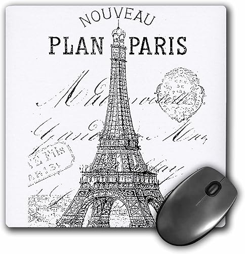 3dRose 8x 8x 0.25Nouveau Paris Vintage Torre Eiffel mouse pad (mp _ 110389_ 1)
